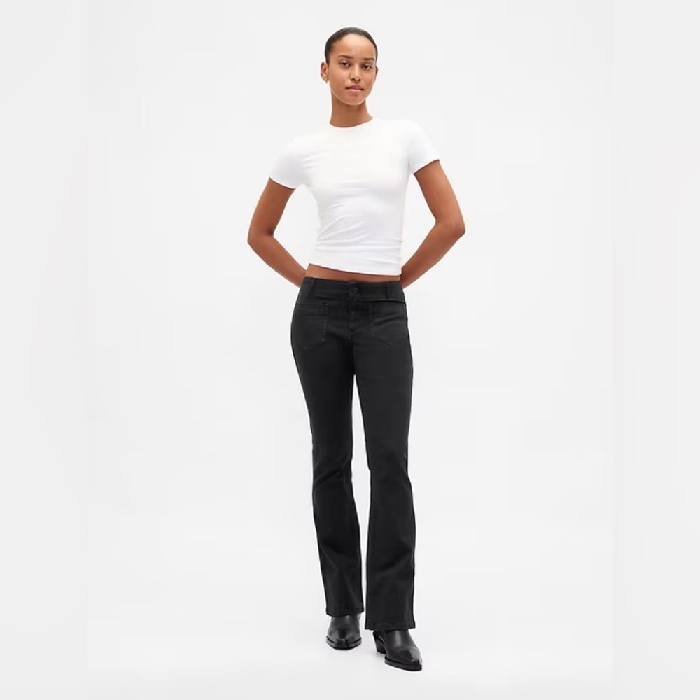 NEW! GAP Black Low Rise Twill Long & Lean Pants - Size 2 Petite 🩷 #800536
